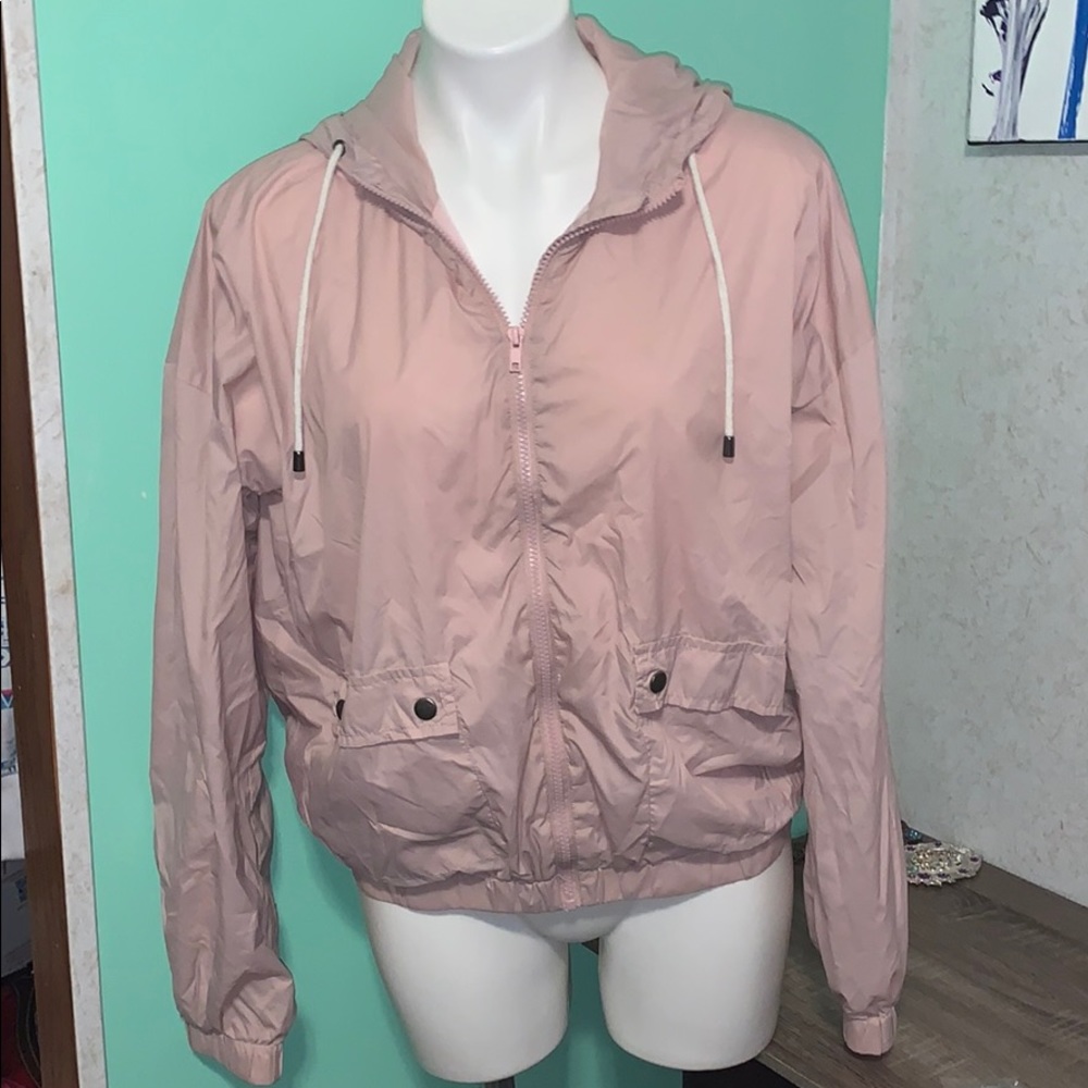dusty pink windbreaker jacket